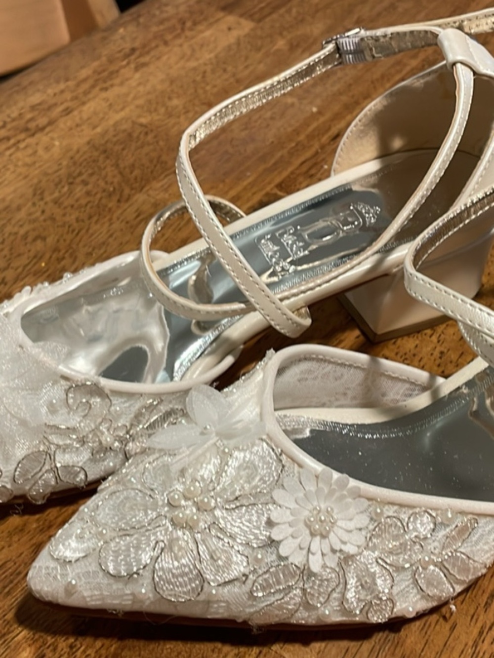 Beautiful lace wedding shoes